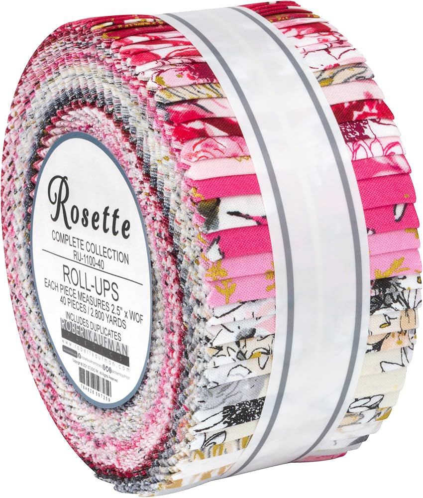 Rosette Roll Up 40 2.5-inch Strips Jelly Roll Robert Kaufman Fabrics