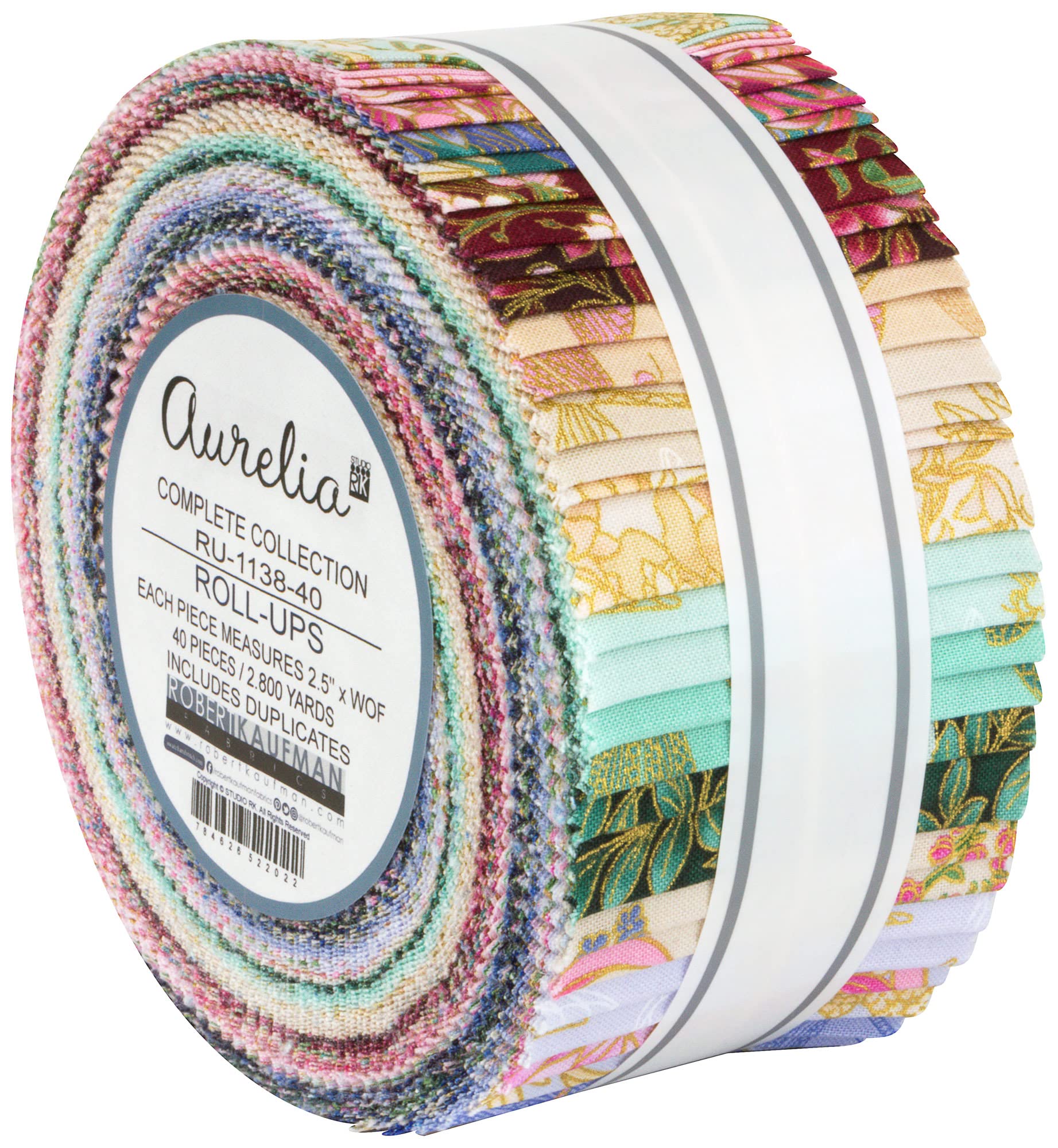 Aurelia Roll Up 40 2.5-inch Strips Jelly Roll Robert Kaufman Fabrics
