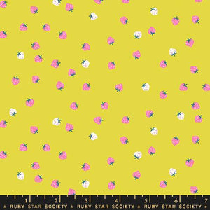 Mini Berry in Citron for Strawberry by Kimberly Kight for the Ruby Star Society for Moda Fabrics