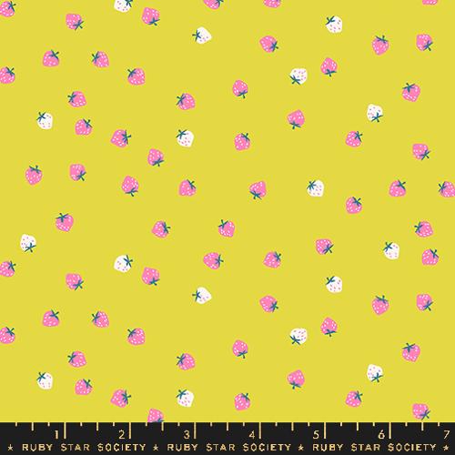 Mini Berry in Citron for Strawberry by Kimberly Kight for the Ruby Star Society for Moda Fabrics