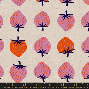 Strawberry Linen in Natural for Strawberry by Kimberly Kight for the Ruby Star Society for Moda Fabrics