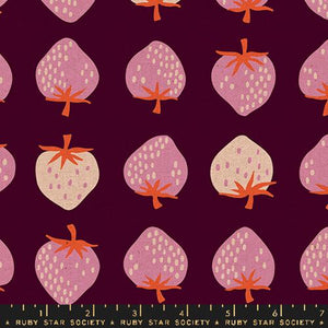 Strawberry Linen in Deep Plum for Strawberry by Kimberly Kight for the Ruby Star Society for Moda Fabrics