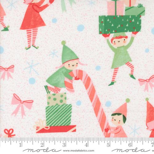 Elves in Snow for Tiny Christmas by Lizzy House for Moda fabrics