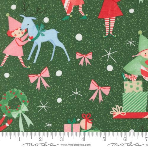 Elves in Pinefor Tiny Christmas by Lizzy House for Moda fabrics