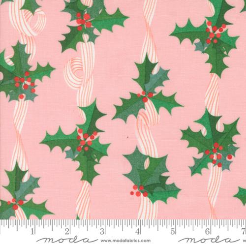Holly Stripes in Cotton Candy for Tiny Christmas by Lizzy House for Moda fabrics