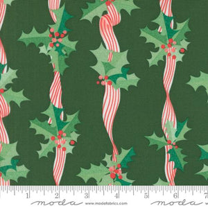 Holly Stripes in Pine for Tiny Christmas by Lizzy House for Moda fabrics