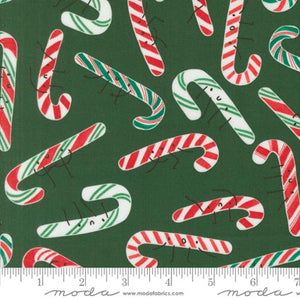 Candy Cane in Pine for Tiny Christmas by Lizzy House for Moda fabrics