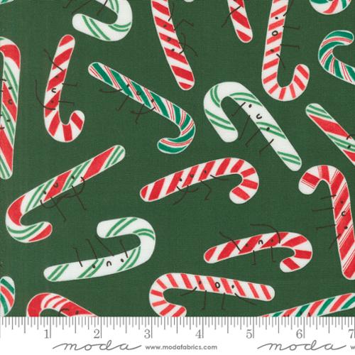Candy Cane in Pine for Tiny Christmas by Lizzy House for Moda fabrics