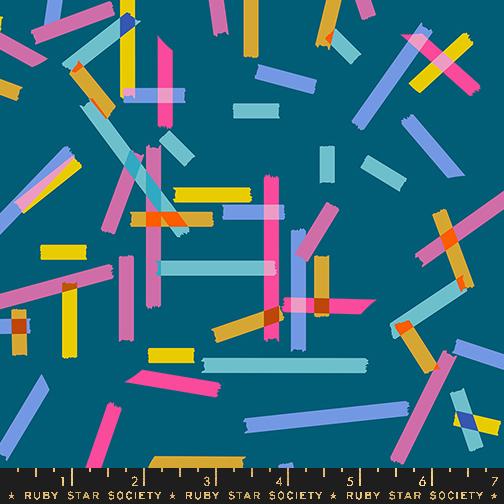 Washi Tape in Teal from Washi Plus by Rashida Coleman-Hale by Ruby Star Society for Moda Fabrics