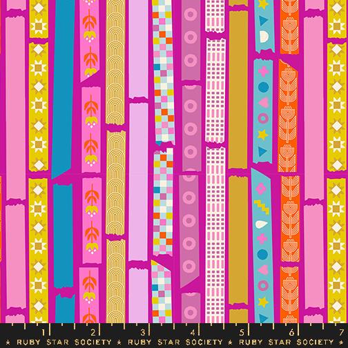 Yay It's Tape in Berry from Washi Plus by Rashida Coleman-Hale by Ruby Star Society for Moda Fabrics