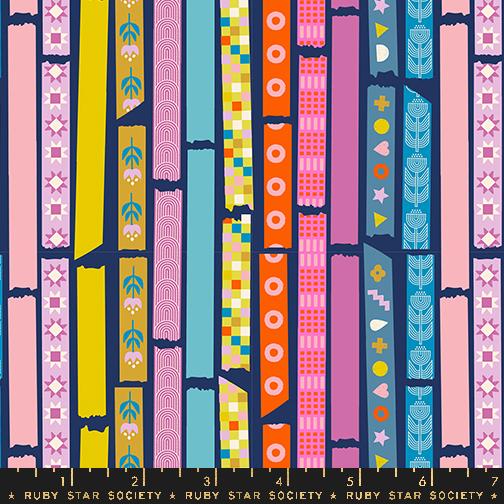 Yay It's Tape in Bluebell from Washi Plus by Rashida Coleman-Hale by Ruby Star Society for Moda Fabrics