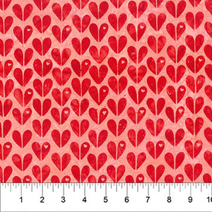 Big Hearts in Bubblegum for Love Notes by Banyan Batiks
