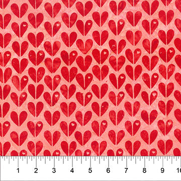 Big Hearts in Bubblegum for Love Notes by Banyan Batiks