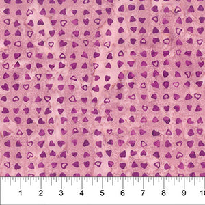 Small Hearts in Mauve for Love Notes by Banyan Batiks