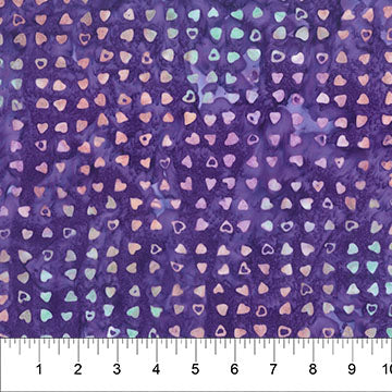Small Hearts in Purple Multi for Love Notes by Banyan Batiks