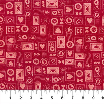 Love Notes in Red Coral for Love Notes by Banyan Batiks