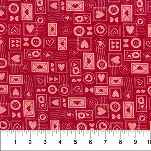 Love Notes in Dark Pink for Love Notes by Banyan Batiks