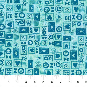 Love Notes in Warm Blue for Love Notes by Banyan Batiks