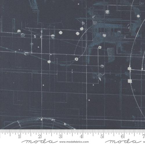 Blueprint in Navy || WIDEBACK 108" || from Modern Backgrounds by Zen Chic for Moda Fabrics