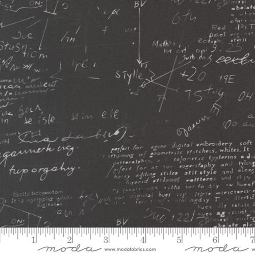 REMNANT - Equations in Black || 36" x 108" || from Modern Backgrounds by Zen Chic for Moda Fabrics