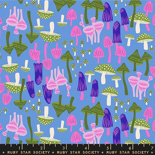 Mushroom Land in Lindley Blue from Hello Alice by Sarah Watts of Ruby Star Society for Moda Fabrics