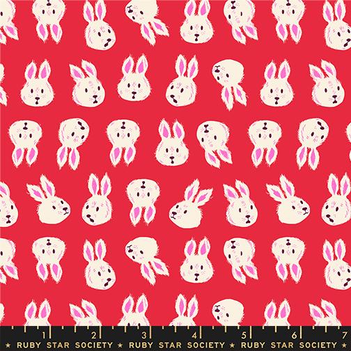 Rushing Rabbit in Ruby from Hello Alice by Sarah Watts of Ruby Star Society for Moda Fabrics