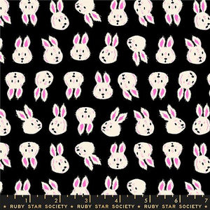 Rushing Rabbit in Black from Hello Alice by Sarah Watts of Ruby Star Society for Moda Fabrics