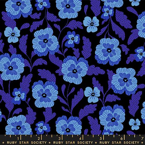 Violets in Black from Hello Alice by Sarah Watts of Ruby Star Society for Moda Fabrics