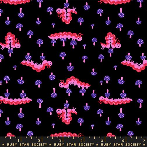 Caterpillar in Black from Hello Alice by Sarah Watts of Ruby Star Society for Moda Fabrics