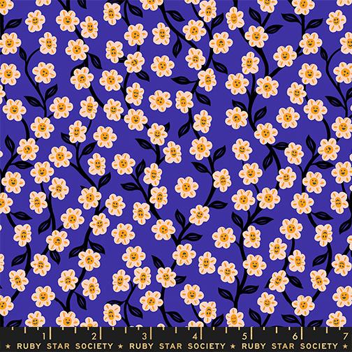 Chatty Garden in Blacklight from Hello Alice by Sarah Watts of Ruby Star Society for Moda Fabrics