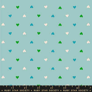 Hearts in Turquoise from Best Day Ever by Melody Miller of Ruby Star Society for Moda Fabrics
