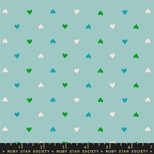 Hearts in Turquoise from Best Day Ever by Melody Miller of Ruby Star Society for Moda Fabrics