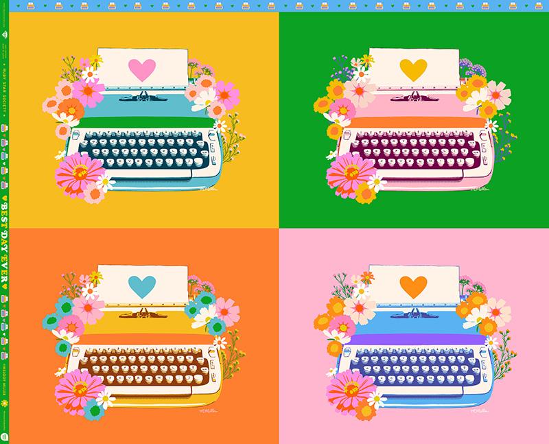 Typewriters in Multi || PANEL || from Best Day Ever by Melody Miller of Ruby Star Society for Moda Fabrics