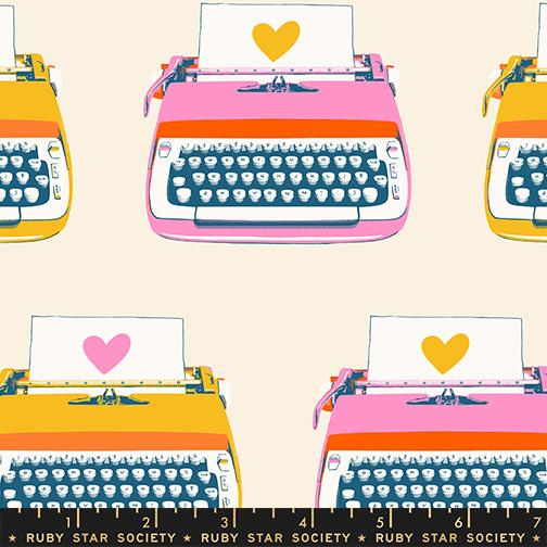 Typewriters in Natural from Best Day Ever by Melody Miller of Ruby Star Society for Moda Fabrics