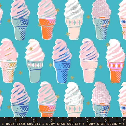 Ice Cream in Turquoise from Best Day Ever by Melody Miller of Ruby Star Society for Moda Fabrics