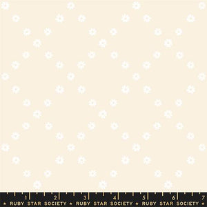 Diamond Flowers in White on Natural from Best Day Ever by Melody Miller of Ruby Star Society for Moda Fabrics
