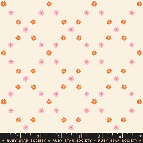Diamond Flowers in Posy Orange from Best Day Ever by Melody Miller of Ruby Star Society for Moda Fabrics