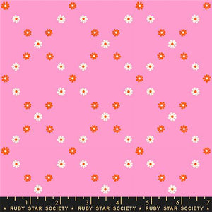 Diamond Flowers in Flamingo from Best Day Ever by Melody Miller of Ruby Star Society for Moda Fabrics