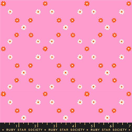Diamond Flowers in Flamingo from Best Day Ever by Melody Miller of Ruby Star Society for Moda Fabrics
