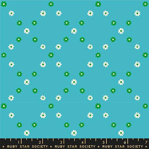 Diamond Flowers Dark Turquoise in from Best Day Ever by Melody Miller of Ruby Star Society for Moda Fabrics