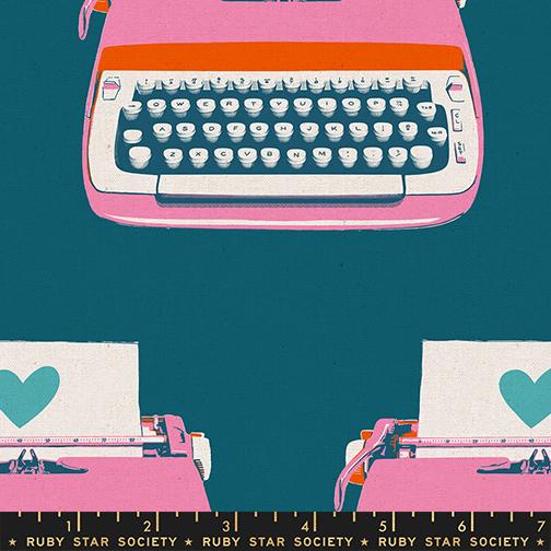 Typewriters in Teal || CANVAS || from Best Day Ever by Melody Miller of Ruby Star Society for Moda Fabrics