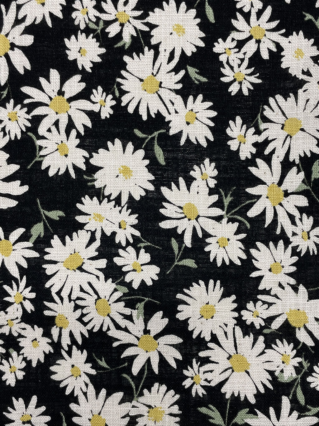 Daisies in Black from Sevenberry Fabrics by Robert Kaufman Fabrics, Designer Fabric