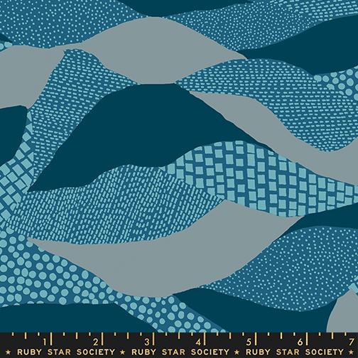 Waves in Teal from Reimagined Landscapes by Jen Hewett of Ruby Star Society for Moda Fabrics