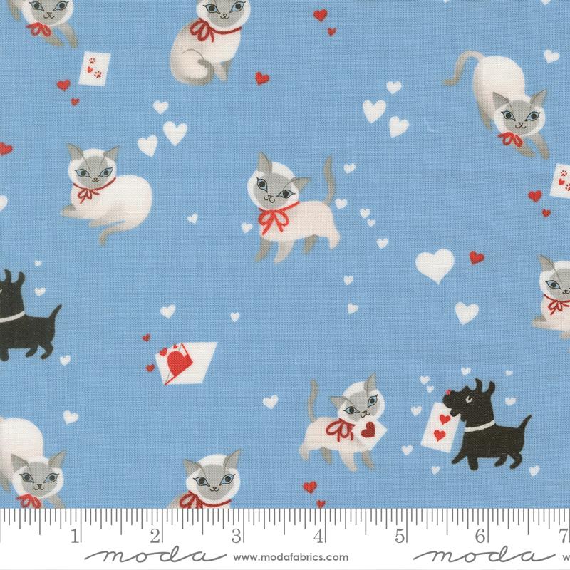 Kitty in Sky from Funny Valentine by Lizzy House for Moda Fabrics