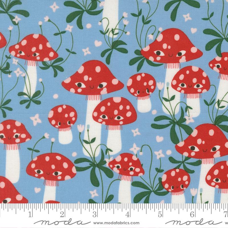 Mushrooms in Sky from Funny Valentine by Lizzy House for Moda Fabrics