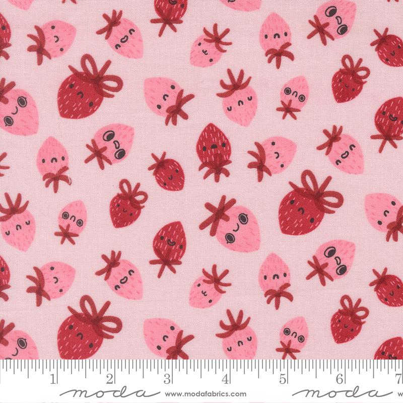 Strawberries in Blush from Funny Valentine by Lizzy House for Moda Fabrics