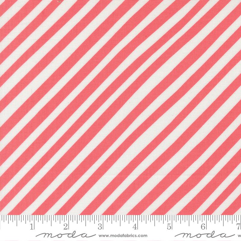 Stripes in Coral from Funny Valentine by Lizzy House for Moda Fabrics