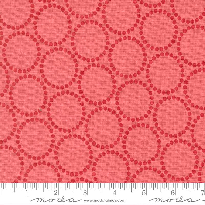 Circles in Coral from Funny Valentine by Lizzy House for Moda Fabrics