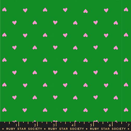 Hearts in Deep Verdant from Trinketry by Melody Miller of Ruby Star Society for Moda Fabrics