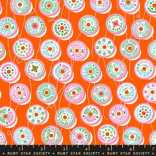 Spools in Goldfish from Trinketry by Melody Miller of Ruby Star Society for Moda Fabrics
